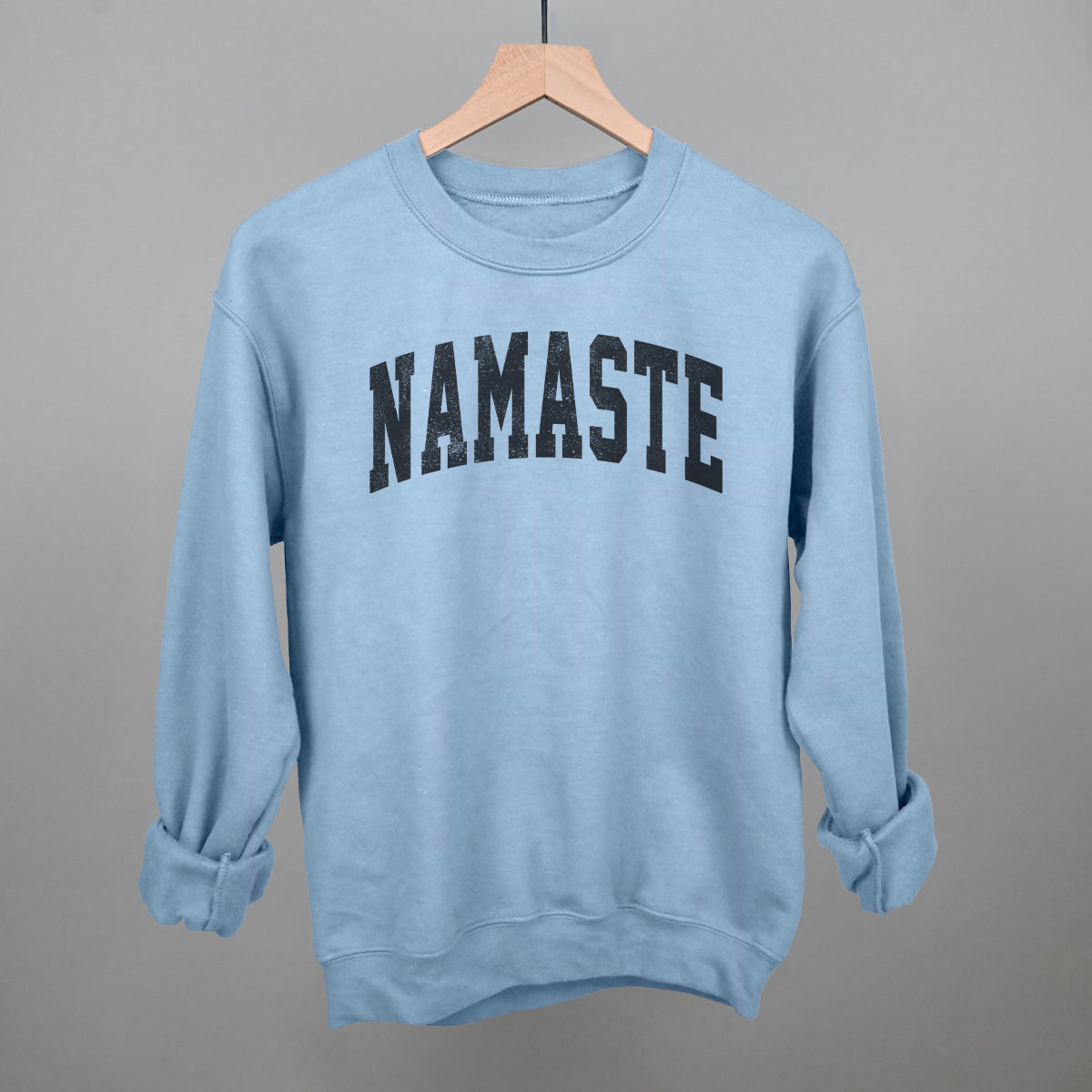 Namaste Yoga graphic crewneck sweatshirt in Light Blue