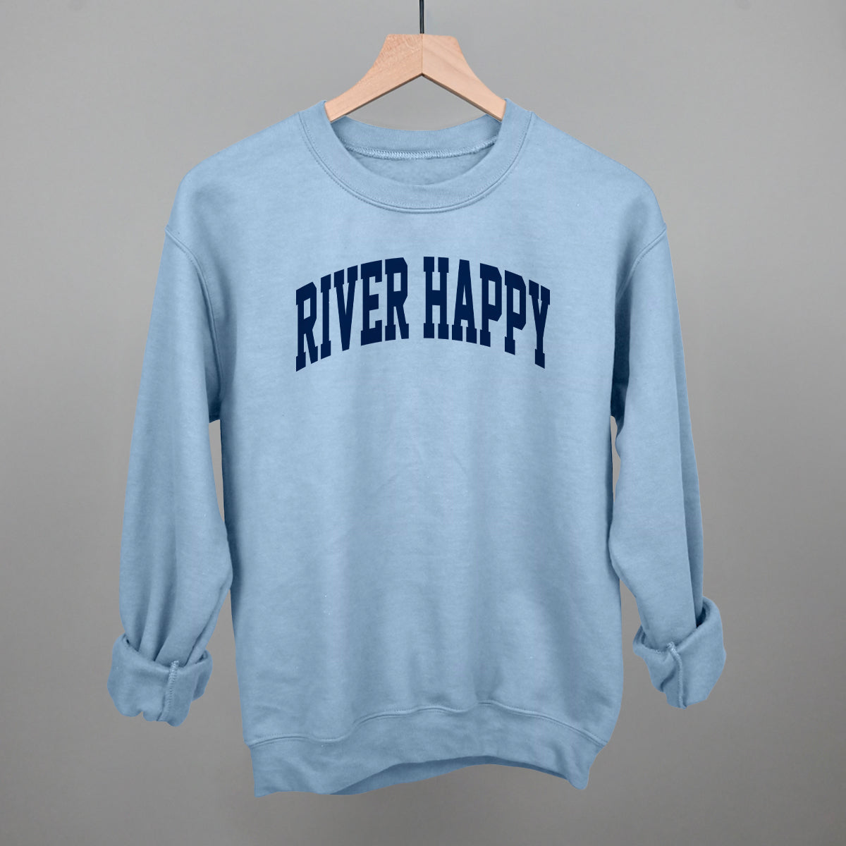 River Happy graphic crewneck sweatshirt in Light Blue