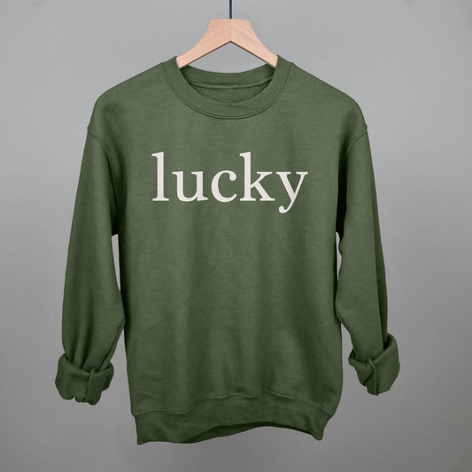 Lucky Funny Sweatshirt in Military Green – Ivy + Cloth