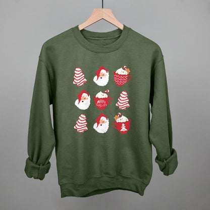 Christmas Tree Cake Santa Funny Sweatshirt in Military Green – Ivy + Cloth