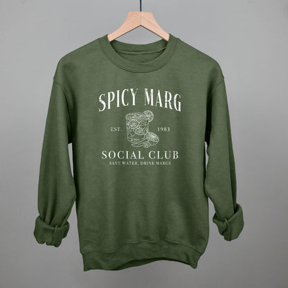 Spicy Marg Social Club Funny Sweatshirt in Military Green – Ivy + Cloth