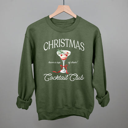 Christmas Cocktail Club Funny Sweatshirt in Military Green – Ivy + Cloth