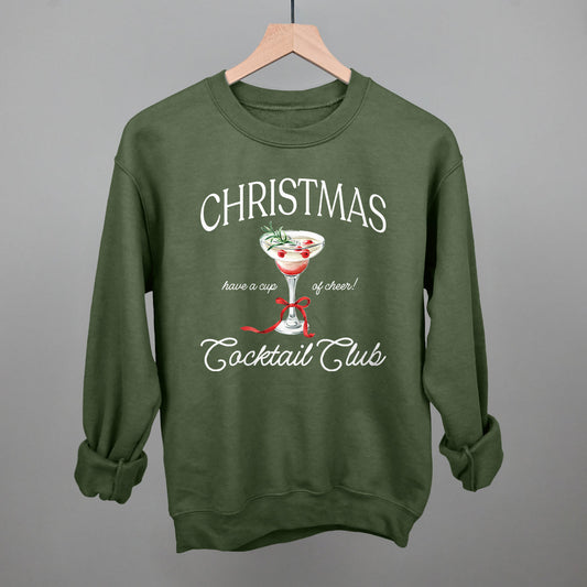 Christmas Cocktail Club Funny Sweatshirt in Military Green – Ivy + Cloth
