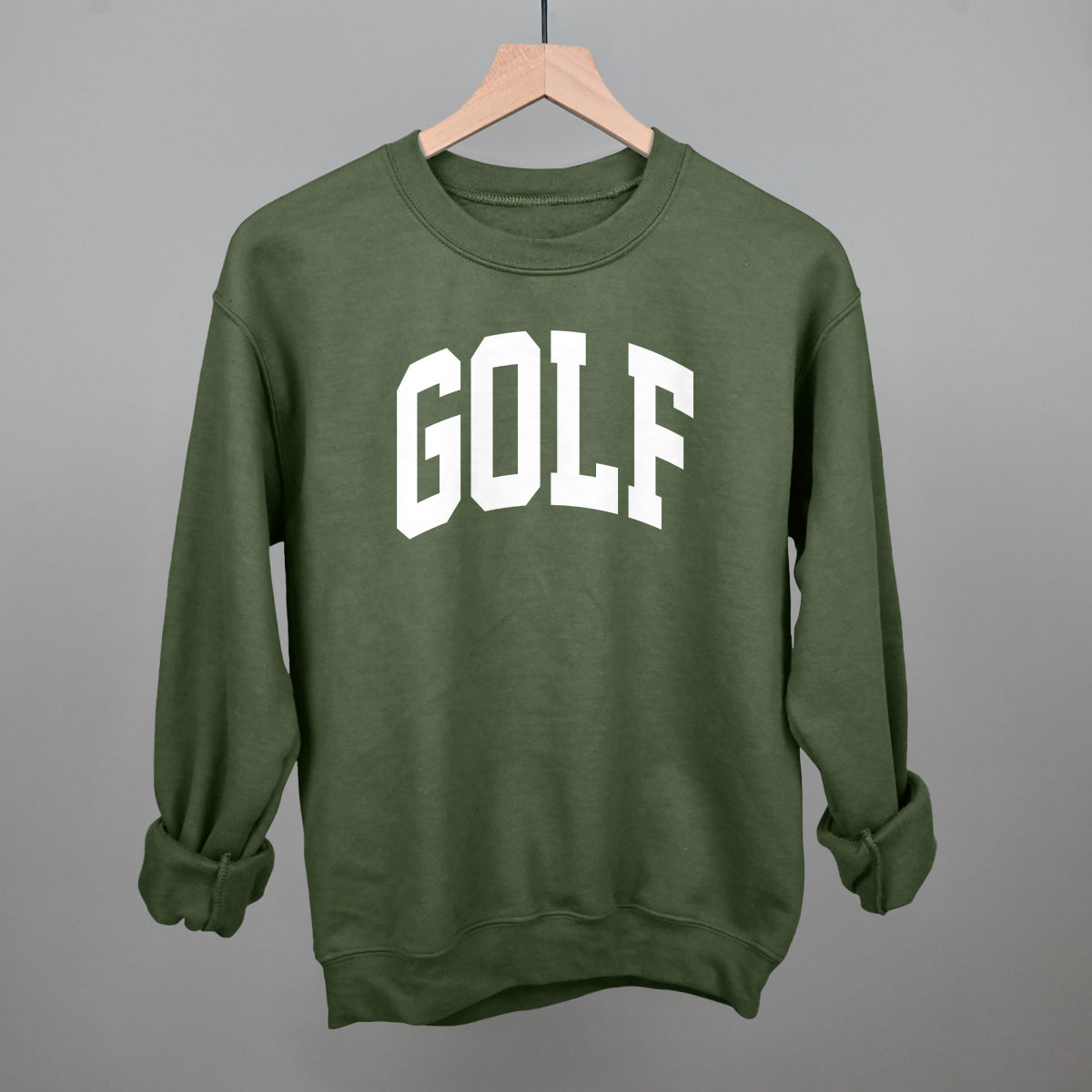 Golf Arch (White) Funny Sweatshirt in Military Green – Ivy + Cloth