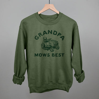 Grandpa Mows Best graphic crewneck sweatshirt in Military Green
