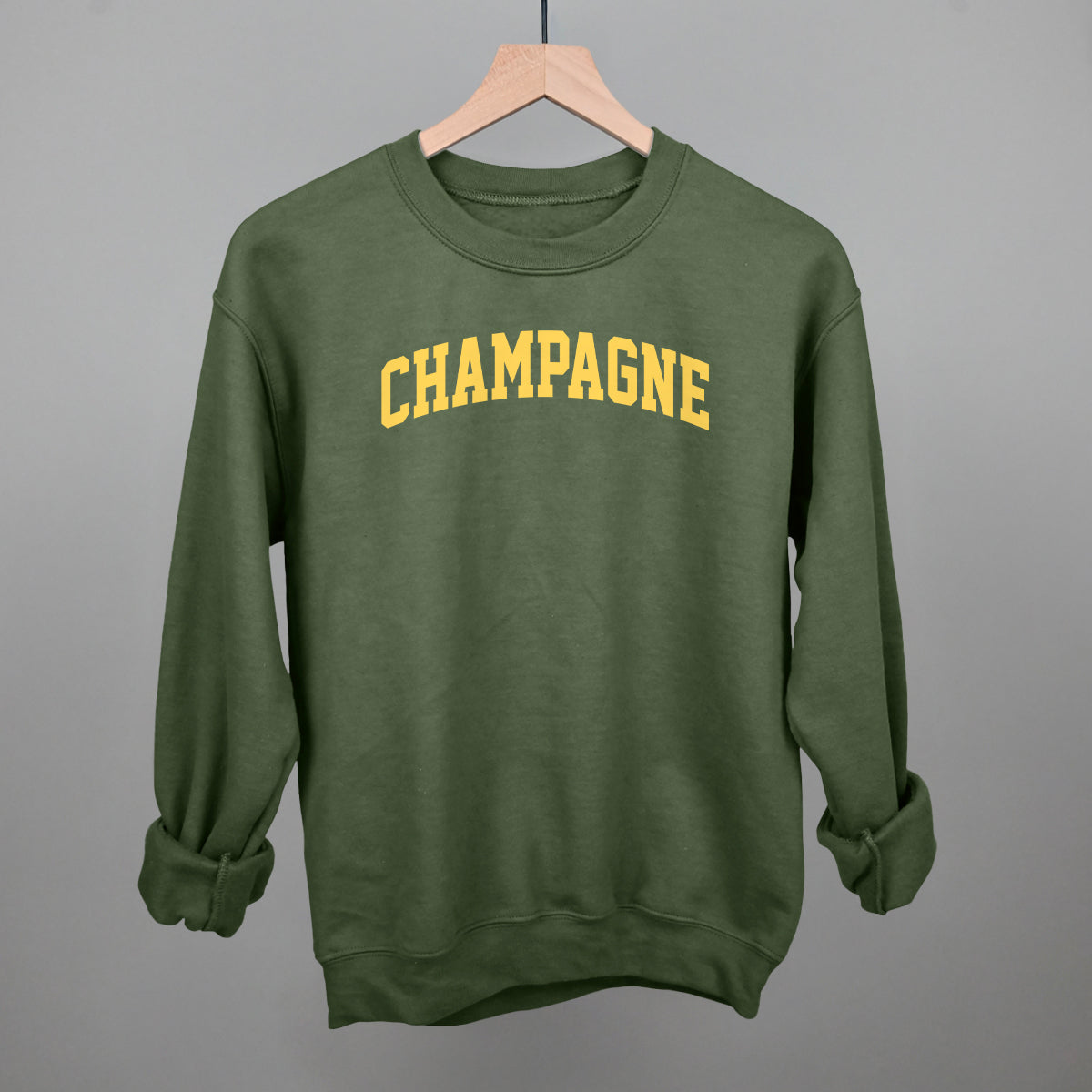Champagne Arch Funny Sweatshirt in Military Green – Ivy + Cloth