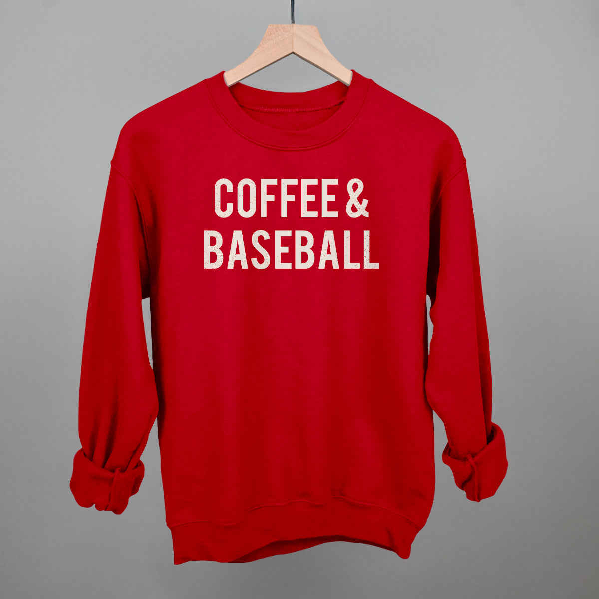 Coffee & Baseball Funny Sweatshirt in Red – Ivy + Cloth