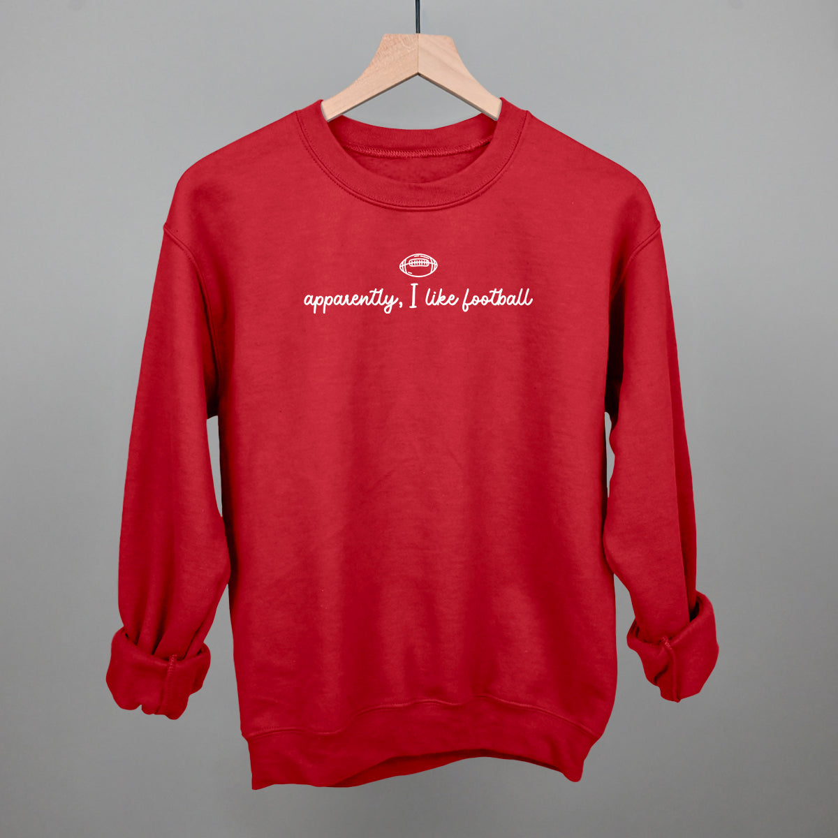 Apparently I Like Football graphic crewneck sweatshirt in Red