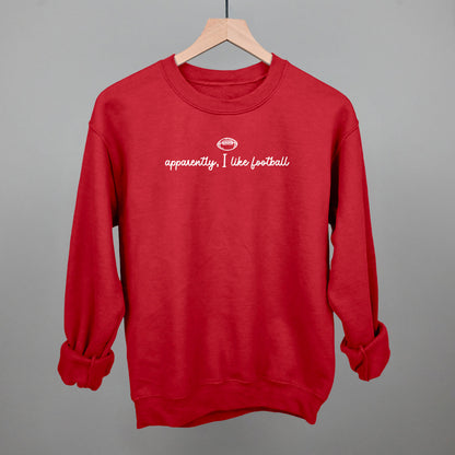 Apparently I Like Football graphic crewneck sweatshirt in Red