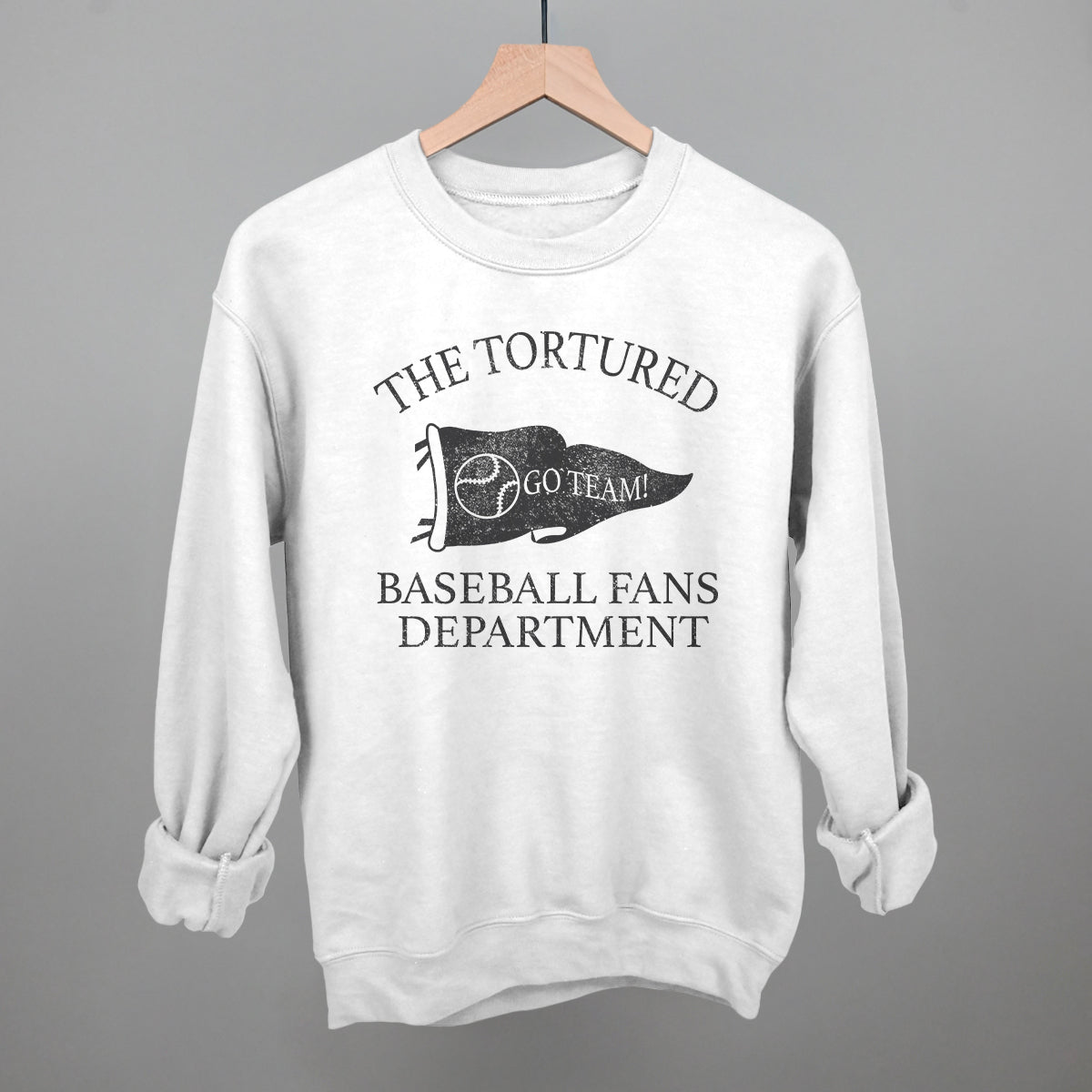 The Tortured Baseball Fans Department Funny Sweatshirt in White – Ivy + Cloth
