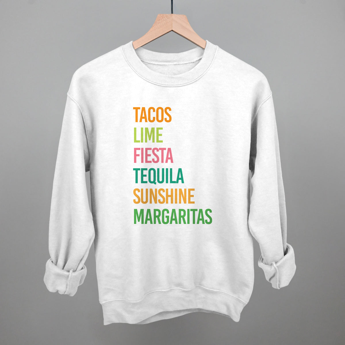 Tacos, Lime, Fiesta, Etc. Funny Sweatshirt in White – Ivy + Cloth