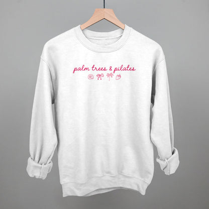 Palm Trees & Pilates (Pink) Funny Sweatshirt in White – Ivy + Cloth