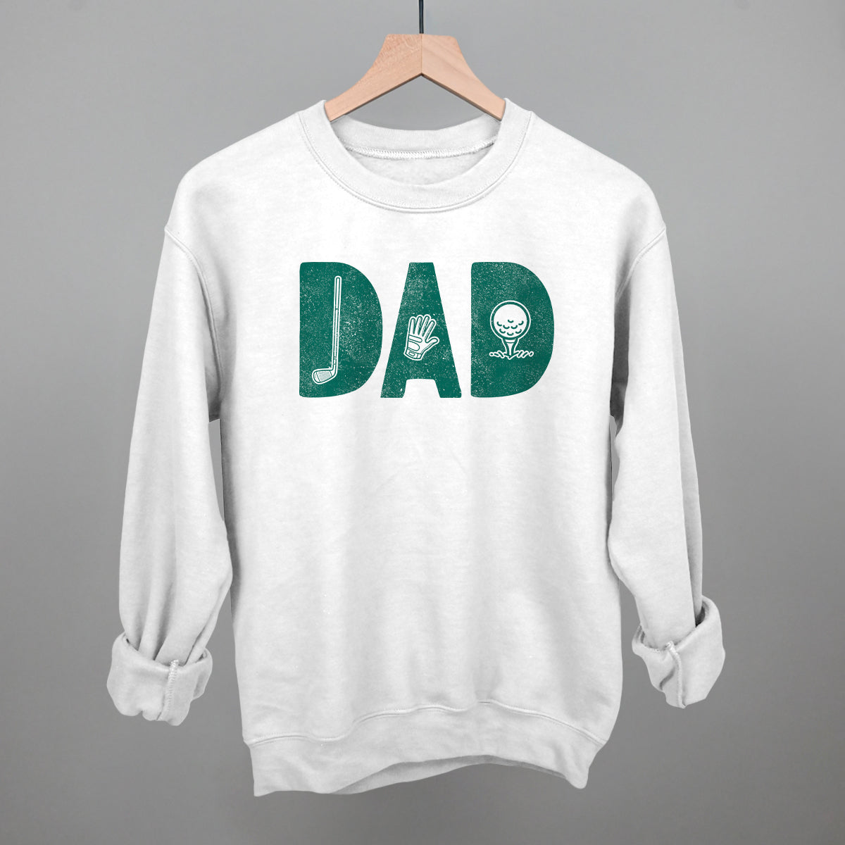 Golfing Dad graphic crewneck sweatshirt in White