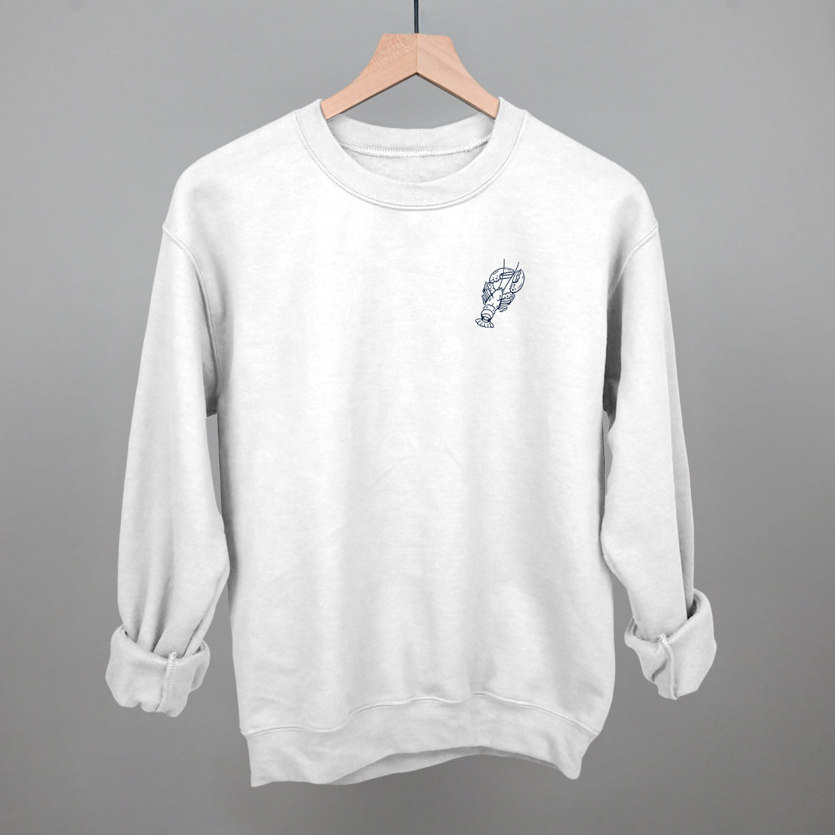 Lobster Coastal graphic crewneck sweatshirt in White