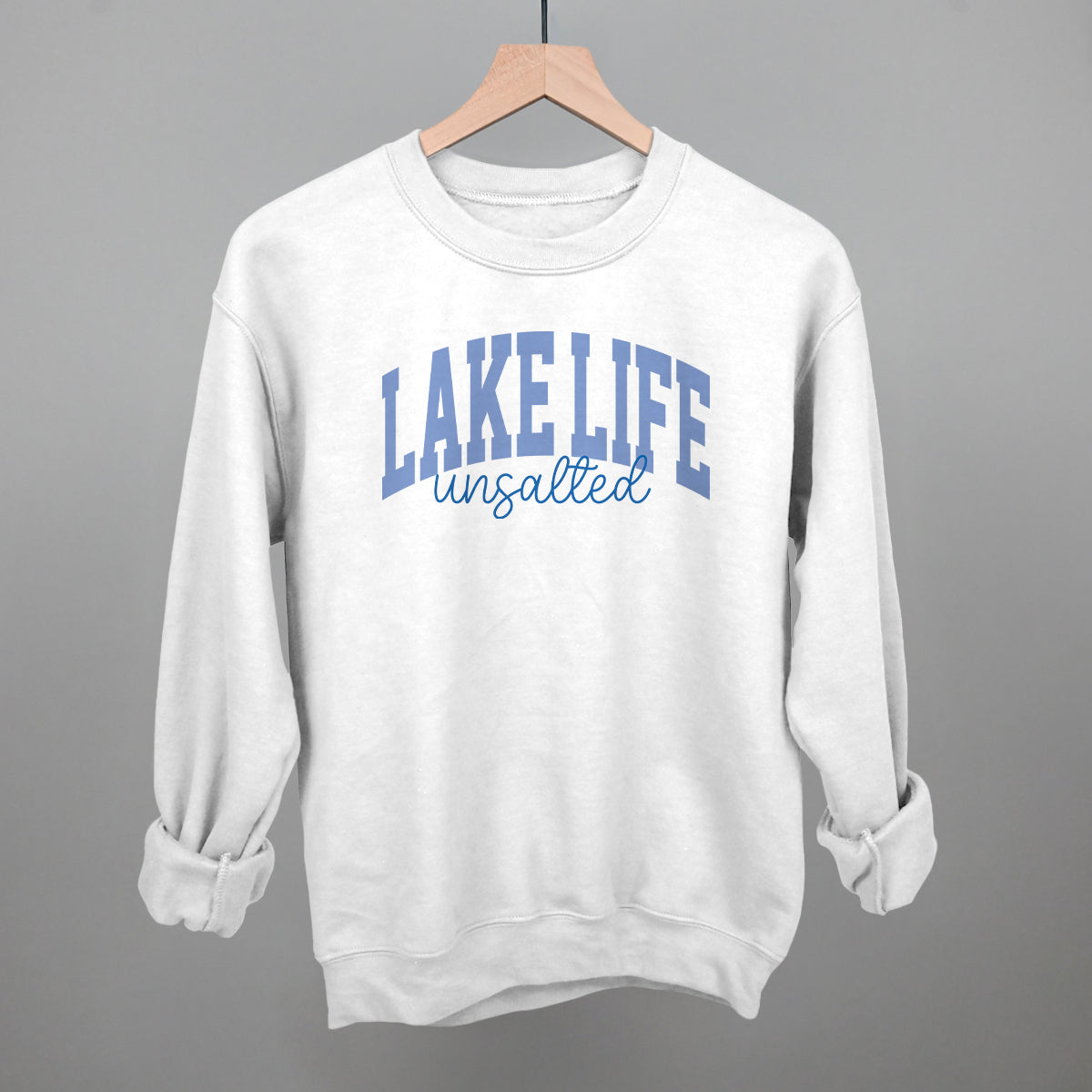 Lake Life Unsalted graphic crewneck sweatshirt in White