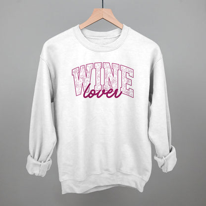 Wine Lover graphic crewneck sweatshirt in White