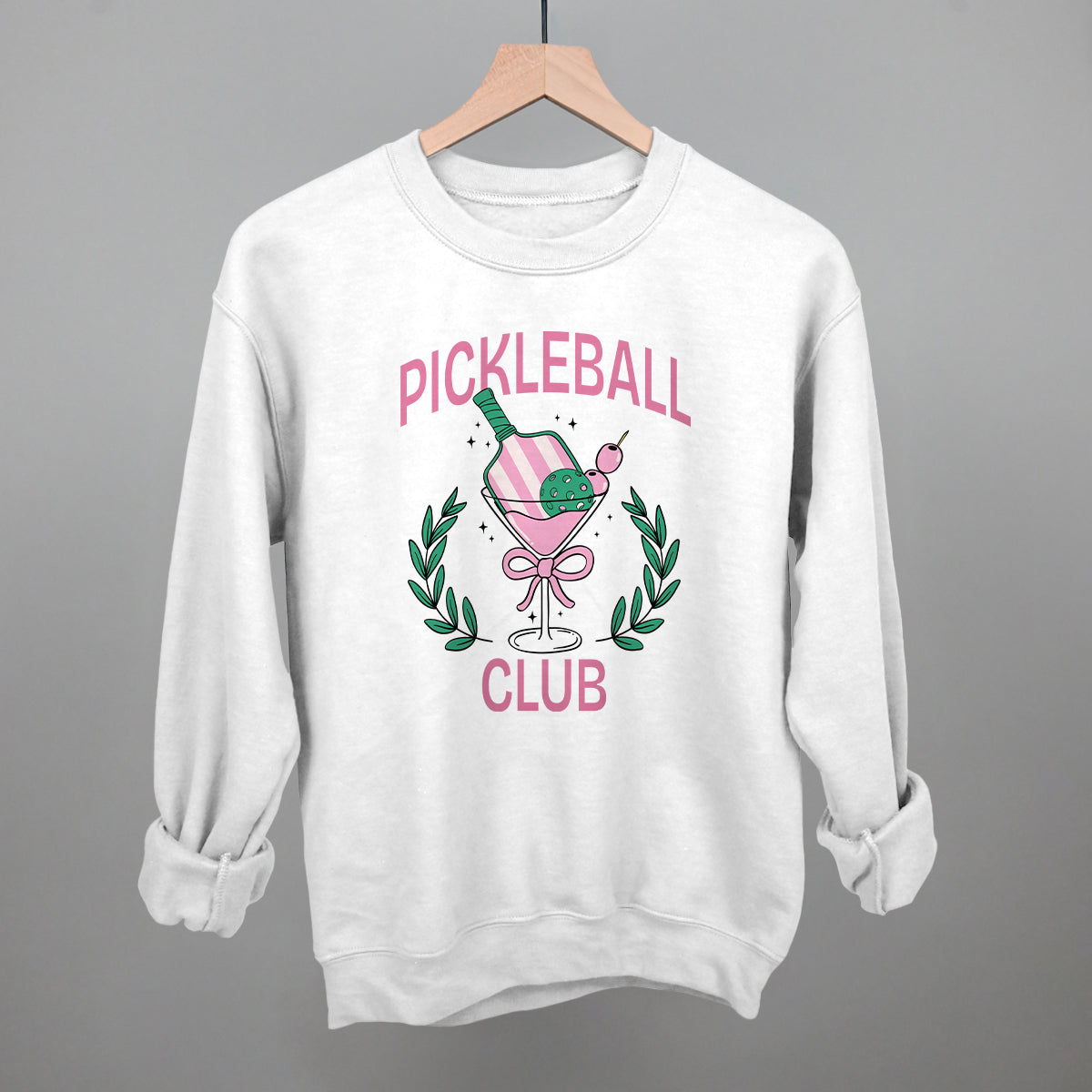 Pickleball Club Martini Funny Sweatshirt in White – Ivy + Cloth