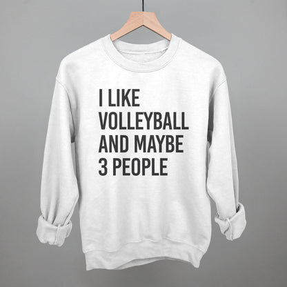 I Like Volleyball and Maybe 3 People graphic crewneck sweatshirt in White