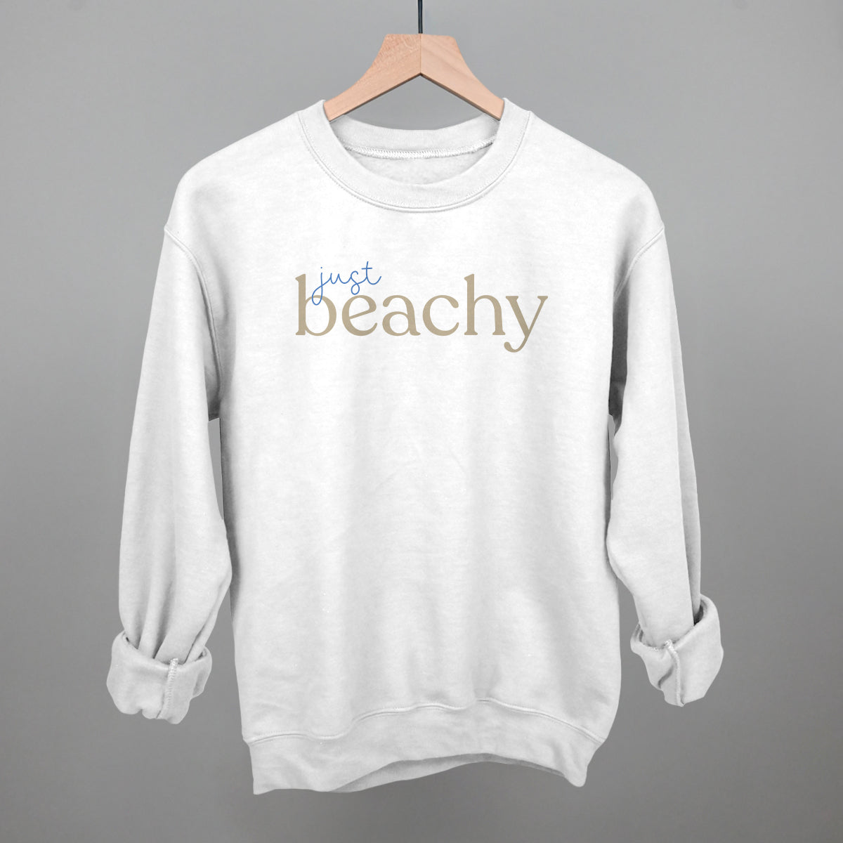 Just Beachy Beach graphic crewneck sweatshirt in White