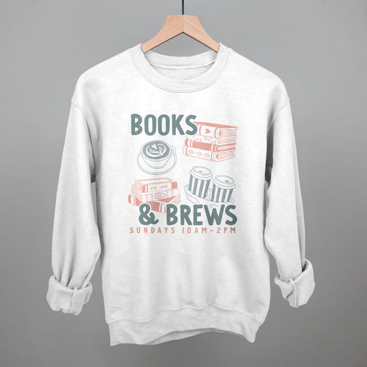 Books And Brews Doodle Funny Sweatshirt in White – Ivy + Cloth