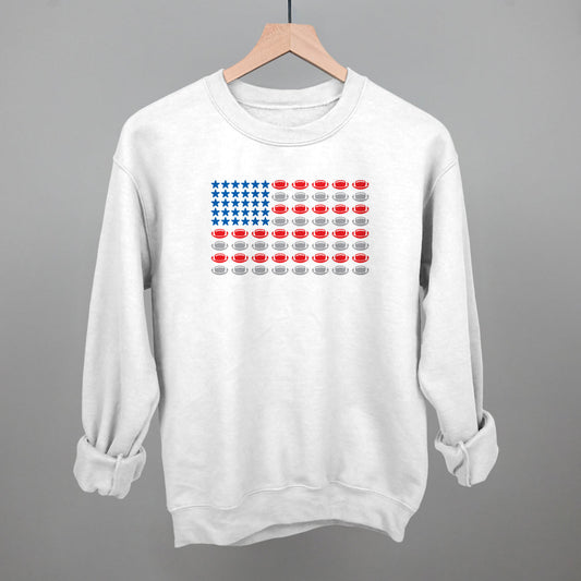 Football American Flag Funny Sweatshirt in White – Ivy + Cloth