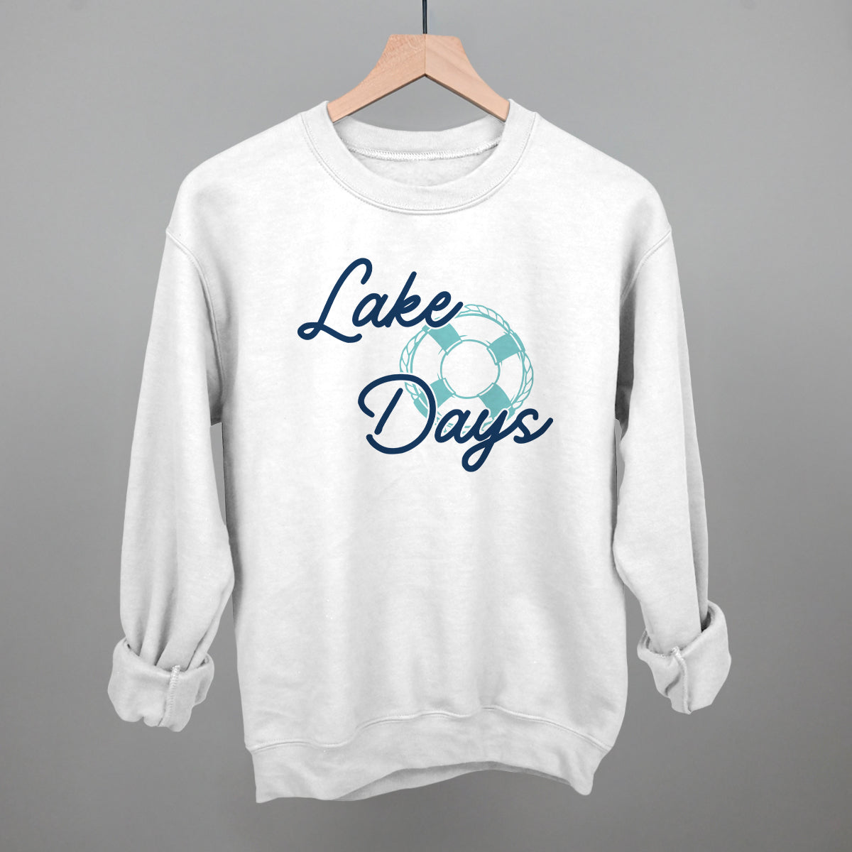 Lake Day Lifebuoy Funny Sweatshirt in White – Ivy + Cloth