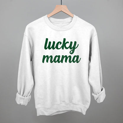 Lucky Mama Funny Sweatshirt in White – Ivy + Cloth