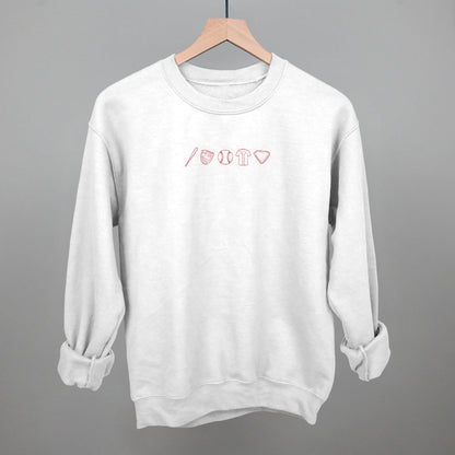 Baseball Icon Doodles Funny Sweatshirt in White – Ivy + Cloth