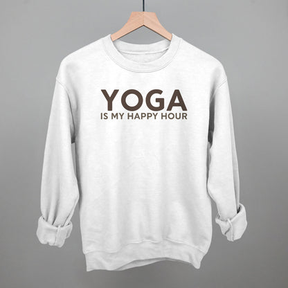 Yoga Is My Happy Hour Funny Sweatshirt in White – Ivy + Cloth
