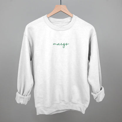 Margs Script Green Funny Sweatshirt in White – Ivy + Cloth