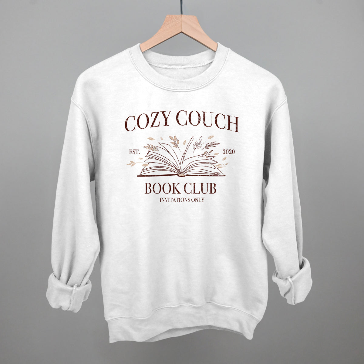 Cozy Couch Book Club Funny Sweatshirt in White – Ivy + Cloth