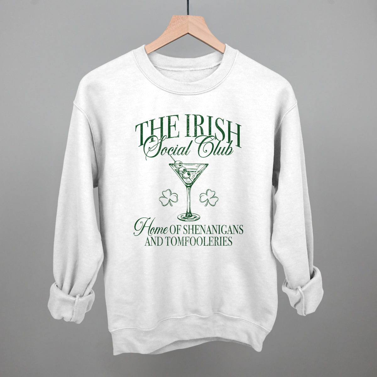 The Irish Social Club St. Patrick's Day graphic crewneck sweatshirt in White