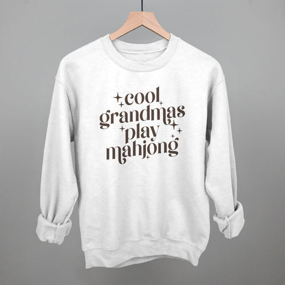Cool Grandmas Play Mahjong graphic crewneck sweatshirt in White