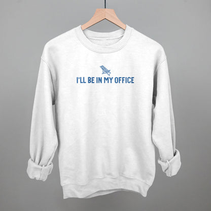 I'll Be In My Office Beach graphic crewneck sweatshirt in White