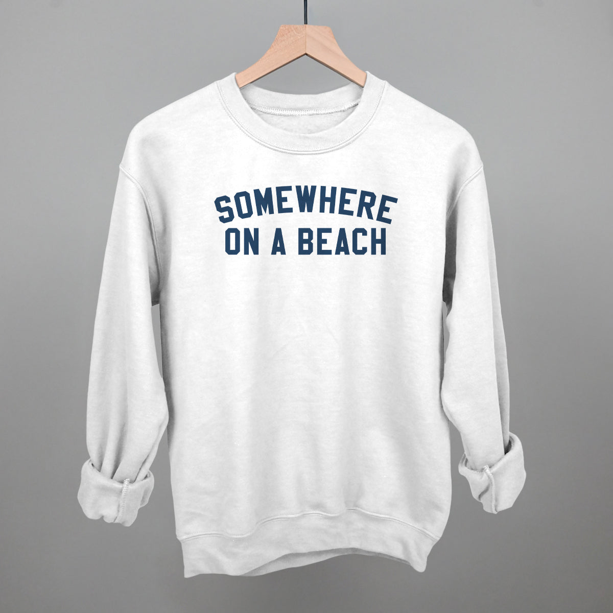 Somewhere On A Beach graphic crewneck sweatshirt in White