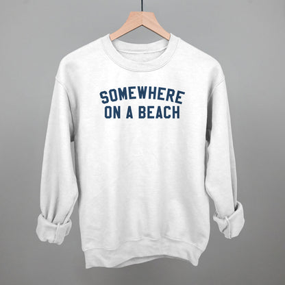 Somewhere On A Beach graphic crewneck sweatshirt in White