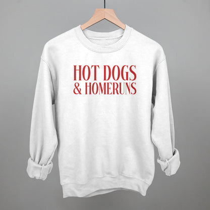 Hot Dogs & Homeruns Baseball graphic crewneck sweatshirt in White