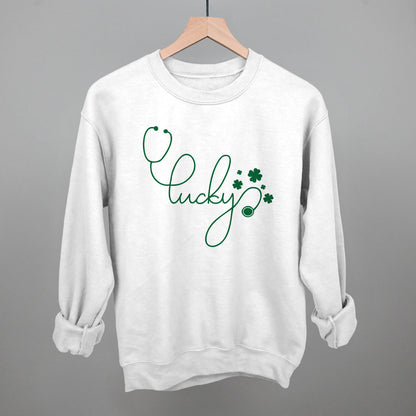 Lucky Script (Stethoscope) Funny Sweatshirt in White – Ivy + Cloth