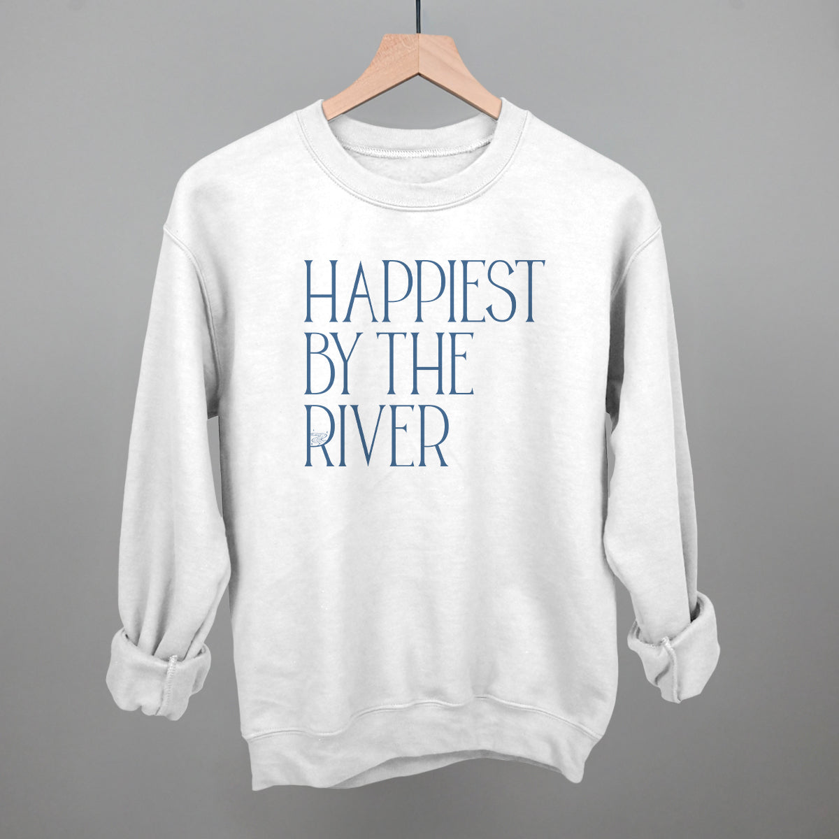 Happiest By The River Funny Sweatshirt in White – Ivy + Cloth