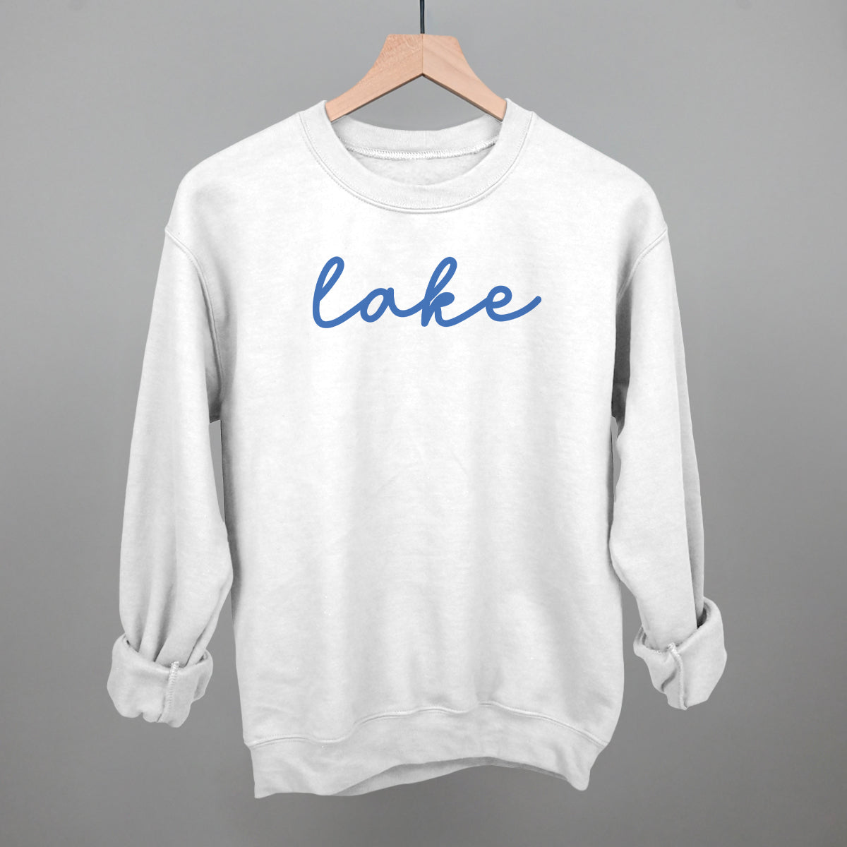 Lake Life Script graphic crewneck sweatshirt in White