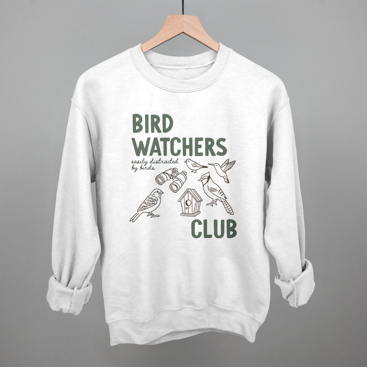 Birdwatchers Club graphic crewneck sweatshirt in White