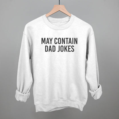 May Contain Dad Jokes graphic crewneck sweatshirt in White
