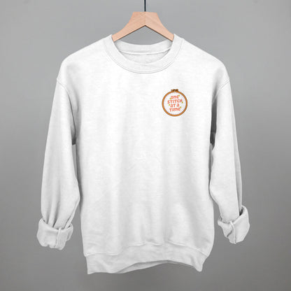 One Stitch At A Time Sewing graphic crewneck sweatshirt in White