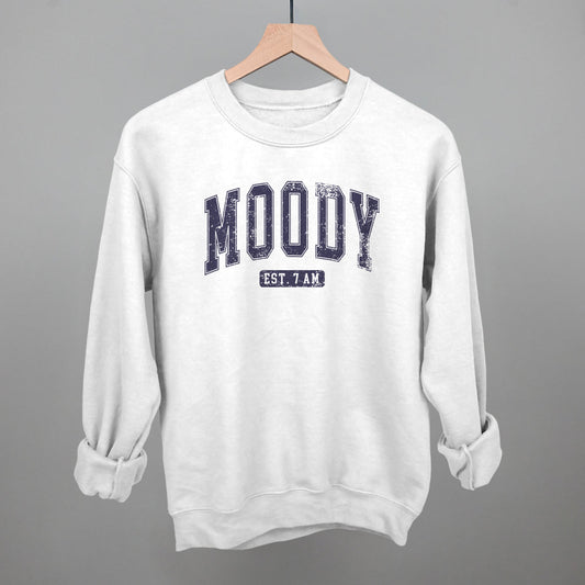 Moody Est. 7 AM graphic crewneck sweatshirt in White