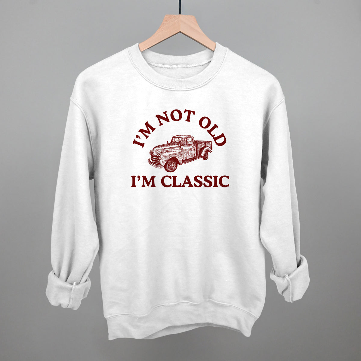 I'm Not Old I'm Classic Truck graphic crewneck sweatshirt in White