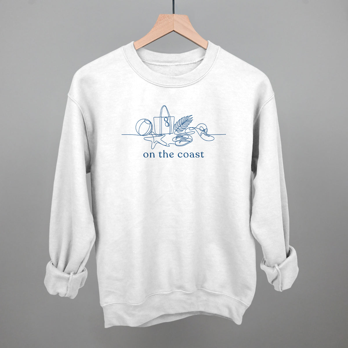 On The Coast Continuous Doodle Funny Sweatshirt in White – Ivy + Cloth