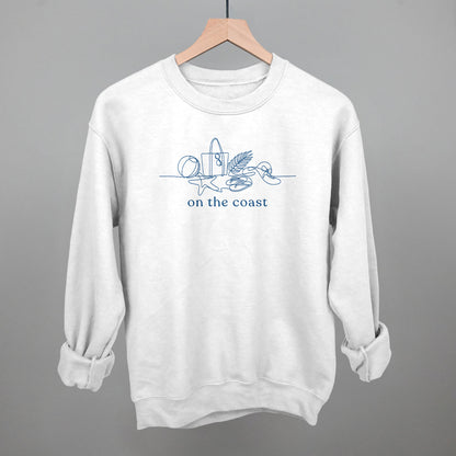 On The Coast Continuous Doodle Funny Sweatshirt in White – Ivy + Cloth