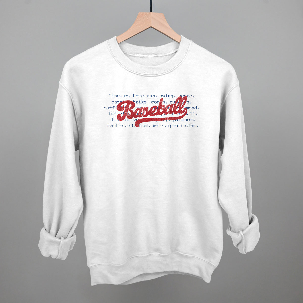 Baseball Terms Funny Sweatshirt in White – Ivy + Cloth