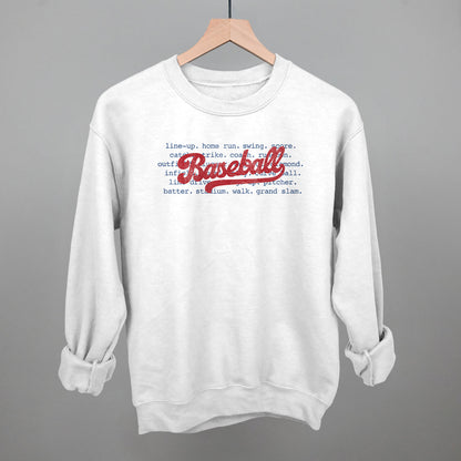 Baseball Terms Funny Sweatshirt in White – Ivy + Cloth