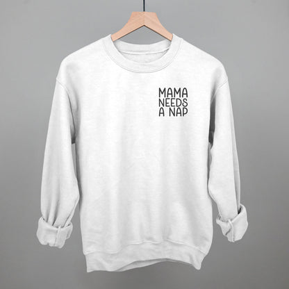 Mama Needs A Nap graphic crewneck sweatshirt in White
